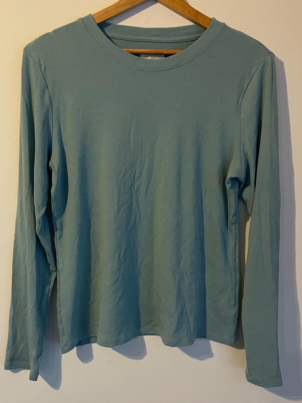 Hudson North Ribbed Long Sleeve Shirt Light Blue Grey Sage XL Extra Large